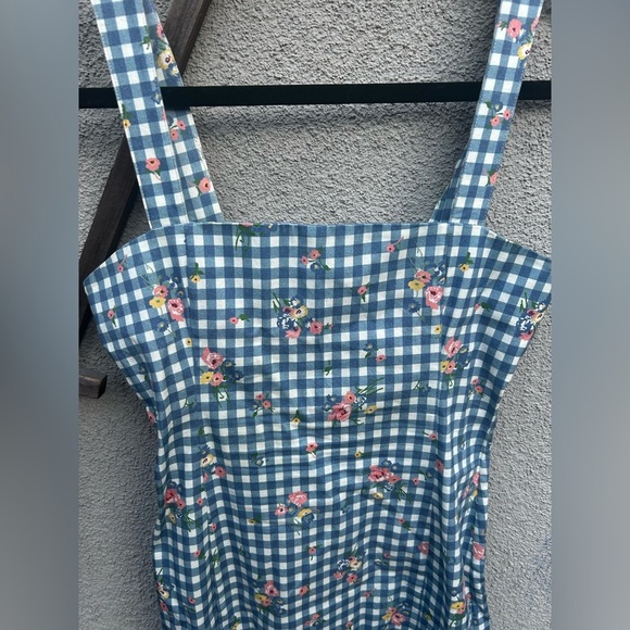 Rouje Anael Blue Checkered Floral Dress - Picture 6 of 11